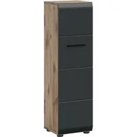 welltime Stauraumschrank FLORENZ, Höhe 106 cm, 1 Tür, 4 Fächer, stehend & hängend montierbar (1-St., TOPSELLER) Türanschlag wechselbar, hochwertige MDF Front, Badschrank, Bad