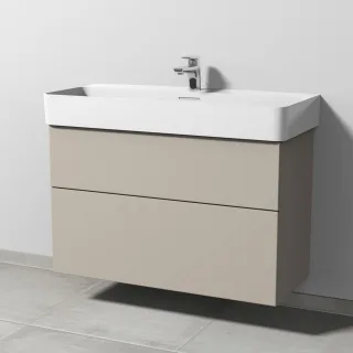 Sanipa 3way Waschtischunterbau zu Laufen VAL Waschtisch mit 2 Auszügen, Kaschmir-Matt SP8241U