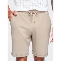 OMBRE Chinoshorts Herren Chino-Shorts mit elastischem Bund Sand M (kein Set, 1-tlg) in Unifarbe