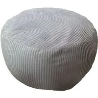 relaxdays Pouf mit Cordbezug, Hellgrau