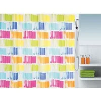spirella Duschvorhang PITTORE, Premium Textil-Duschvorhang, 100% Polyester, wasserabweisend, Anti-Schimmel-Effekt, waschbar 30°, Made in Europe, spritzig-buntes Design, Größe 180 x 200 cm
