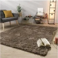 TT Home Teppich Diele, Esszimmer, Flur, Schlafzimmer, Wohnzimmer, Rechteckig, Höhe: 37 mm, Teppich Wohnzimmer Hochflor Langflor Weich Soft Modernes Einfarbiges D