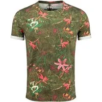 Key Largo T-Shirt Jungles MT00226 Hawaii Look Blumenmuster Rundhalsauschnitt allover Print kurzarm slim fit