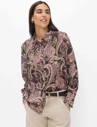 Brax Damen Hemd Style VIC brunette, dunkelbraun, Gr. 48