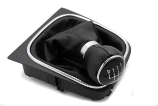 Schaltknauf Knauf 5-Gang Schaltmanschette Manschette Schwarz 1K0711113CD für VW Golf 5 6 Plus Jetta Touran 1T Caddy 2K Eos