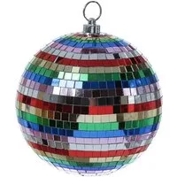 SATISFIRE Discolicht Spiegelkugel 20cm mehrfarbig Discokugel Mirrorball Party Disko Deko