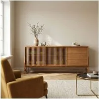 IDIMEX Sideboard ADAMO, Kommode 175 cm aus Massivholz mit Lamellenschiebetüren Eiche Finish