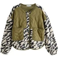 Next Blouson Flauschige Borgjacke mit Knopfverschluss (1-St)