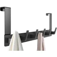 SURFOU Türhaken Kleiderhaken Tür Türhaken zum Einhängen Ohne bohren Handtuchhalter, Werkzeugräume, Küchen, Arbeitszimmer, für Schlafzimmer, Badezimmer, (Rostfreiem Aluminiumlegierung badezimmer zubehör für 2 cm dicke Türen, 40*14cm tür organizer, 1-S
