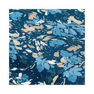 Viskose-Jersey "Flower", blau-color