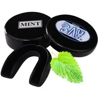 BAY-Sports Zahnschutz Zahnschützer mit Pfefferminz Aroma Boxen schwarz Mundschutz Sport (Für Vollkontakt geeignet, Minz Geschmack), Kampfsport, MMA, Krav Maga Judo Karate Ballsport Kickboxen Taekwondo