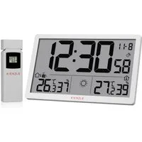 Kienzle Jumbo NEO LCD Wetter-Wanduhr horiz. weiß Innenwetterstation