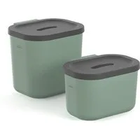 ROTHO Biomülleimer SALSA Bioabfalleimer Set 3,2 l und 6 l mit Deckel, Bioabfalleimer Set für flexible Nutzung in der Küche