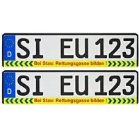 PistolaPeppers Kennzeichenhalter Zwei Stück BEI STAU RETTUNGSGASSE BILDEN 2x Nummernschildhalter