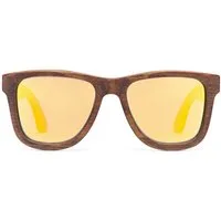 Bonizetti Sonnenbrille Herren Sonnenbrille Bambus (143 mm, braun, gelb, 1-St) Männer Sunglasses, Sommer Accessoires, Naturmaterialien