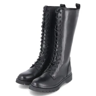 Tamaris Schnürstiefel - Gr. 36 - Schwarz - Leder und Synthetik