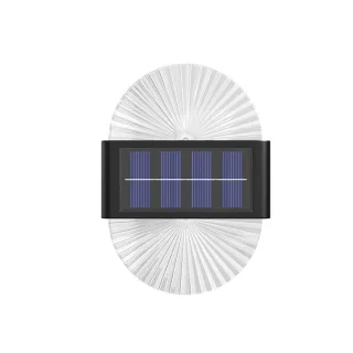 2 Pack Outdoor Solar Lights Fan-shape Waterproof Motion Sensor Fence Light for Garden, Yard, Stairs, Pathway & Courtyard