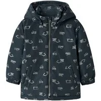 Name It Outdoorjacke NMMMAX JACKET PA REF AOP NOOS Kunstfaser, abnehmbare Kapuze, wasserabweisend