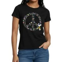 Spreadshirt T-Shirt Peanuts Snoopy Peace Zeichen Frieden Frauen T-Shirt (1-tlg)