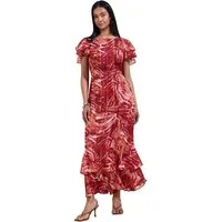 Friends Like These Midikleid Friends Like These Metallic Kurzarm-Midikleid (1-tlg)