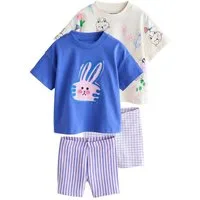 Next T-Shirt & Shorts Oberteil und Radlershorts, 2-teiliges Set (4-tlg)