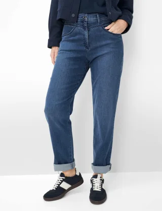 Raphaela by Brax Damen Five-Pocket-Hose Style CAREN NEW STONED SLIGHTLY USED, denim blau, Gr. 40