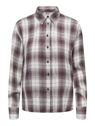 ONLY - ONLRILEY LIFE LS CHECK SHIRT WVN Decadent Chocolate - Gr. - XS