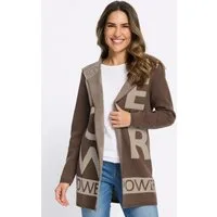 Sieh an! Strickjacke Long-Strickjacke Langarm Jacquard