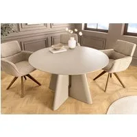 riess-ambiente Esstisch ORGANIKO 120cm cement greige - MDF, skulpturales Gestell, kratzfest (Einzelartikel, 1-St), stilvoller Küchentisch mit runder Tischplatte - ideal für 4 Personen