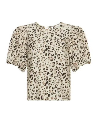 msch copenhagen - MSCHAlyona Vlora 2 4 Top AOP oatmeal leo - Gr. - S