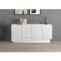 OTTO home Sideboard VELA, Breite 160 cm, Design mit schrägen Türen, Maße-B/T/H: 160x35x75 (1 St), Made in Italy, Fronten Hochglanz lackiert,Sideboard, Anrichte, Kommode