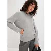 bonprix Strickpullover aus Viskosemischung, mit Kapuze, mit Kängurutasche