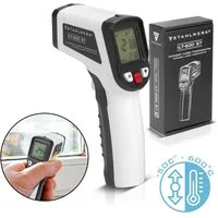 STAHLWERK Feuchtigkeitsmesser Infrarot Laser Thermometer -50C° - 600°C Pyrometer Temperaturmessgerät, (Set, Set), Temperaturbereich von -50C° bis 600°C