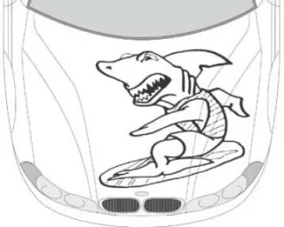 Autoaufkleber für die Motorhaube "Hai aufkleber"