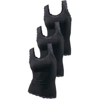 H.I.S Spitzentop aus Feinripp (3er-Pack) Sommertops aus luftiger Baumwoll-Qualität