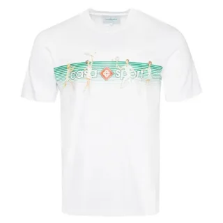 Weißes T-Shirt mit verspieltem Streifendesign von Casablanca