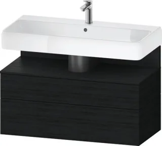 Duravit Qatego Waschtischunterbau wandhängend Eiche Schwarz Matt 990x470x590 mm - QA4395016160000 QA4395016160000