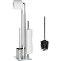 WENKO WC-Garnitur Rivalta, (1-tlg), Edelstahl rostfrei, inkl. 2 WC-Bürsten