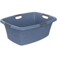 ROTHO Wäschekorb Flowers Wäschewanne 50l mit 4 Griffen, Kunststoff (PP), Belüftungslöcher in Blumenform ermöglichen Luftzirkulation