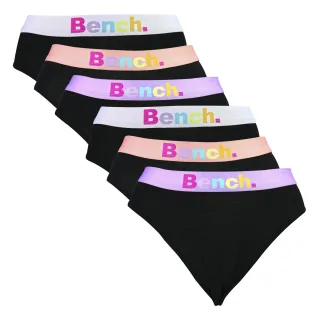 6er Pack Mädchen Schwarze Baumwoll-Stretch Slips Weich Atmungsaktive Alltagsunterwäsche