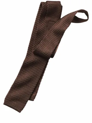 Mey & Edlich Herren Niederrheinische Strickkrawatte Braun 100 % Seide