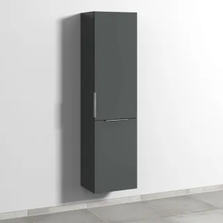 Sanipa 3way Stauraumschrank mit 1 Tür und 1 Wäschekorbklappe, Anthrazit-Matt UM18522