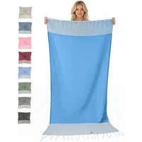 furora HOLIDAY Saunatuch Strandtuch Hamamtuch: groß 100x200 cm Saunatuch, Strandhandtuch dünn, Strandtuch Saunatuch aus 100% Baumwolle Strandtuch Set