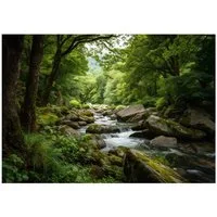 Wallarena Fototapete Vlies-Tapete, Naturmotiv, Querformat, Schlafzimmer, Waldmotiv, Modern, glatt, Natur, 100x70cm