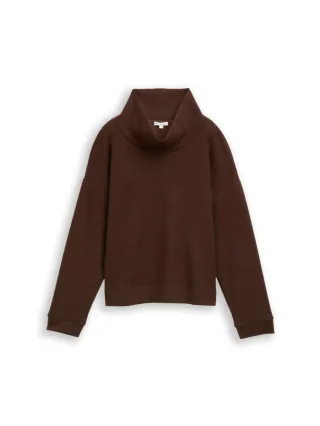 Tom Tailor - Loose Fit Sweatshirt mit Rollkragen braun - Gr. - M