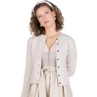 MarJo Trachtenjacke Trachten Strickjacke - TIEFENBACH - beige