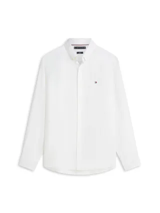 Tommy Hilfiger - Regular Fit Hemd aus reinem, gewaschenem Leinen weiß - Gr. - XXL