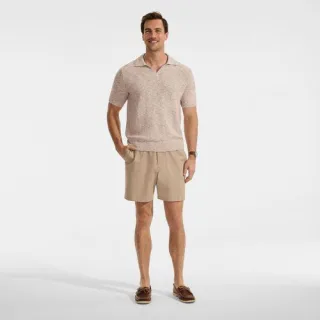 Leinenmix-Polopullover mit kurzen Ärmeln für Herren, Herren, size: regular, Schwarz, Baumwolle/Leinen/Nylon, by Lands' End