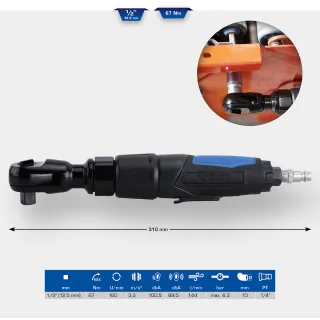Brilliant Tools 1/2" Druckluft-Ratsche, 67 Nm - BT160600