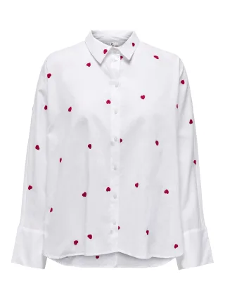 ONLY - ONLNEW LINA GRACE LS EMB SHIRT NOOS WVN Bright White - Gr. - L